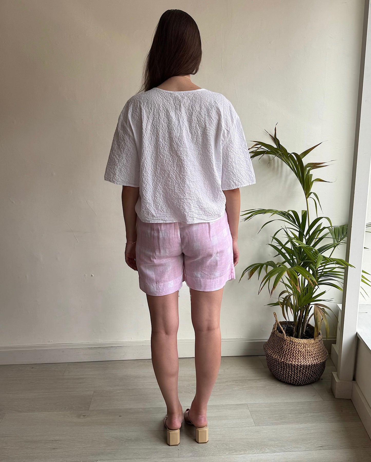 Pink Check Shorts ~ Size S