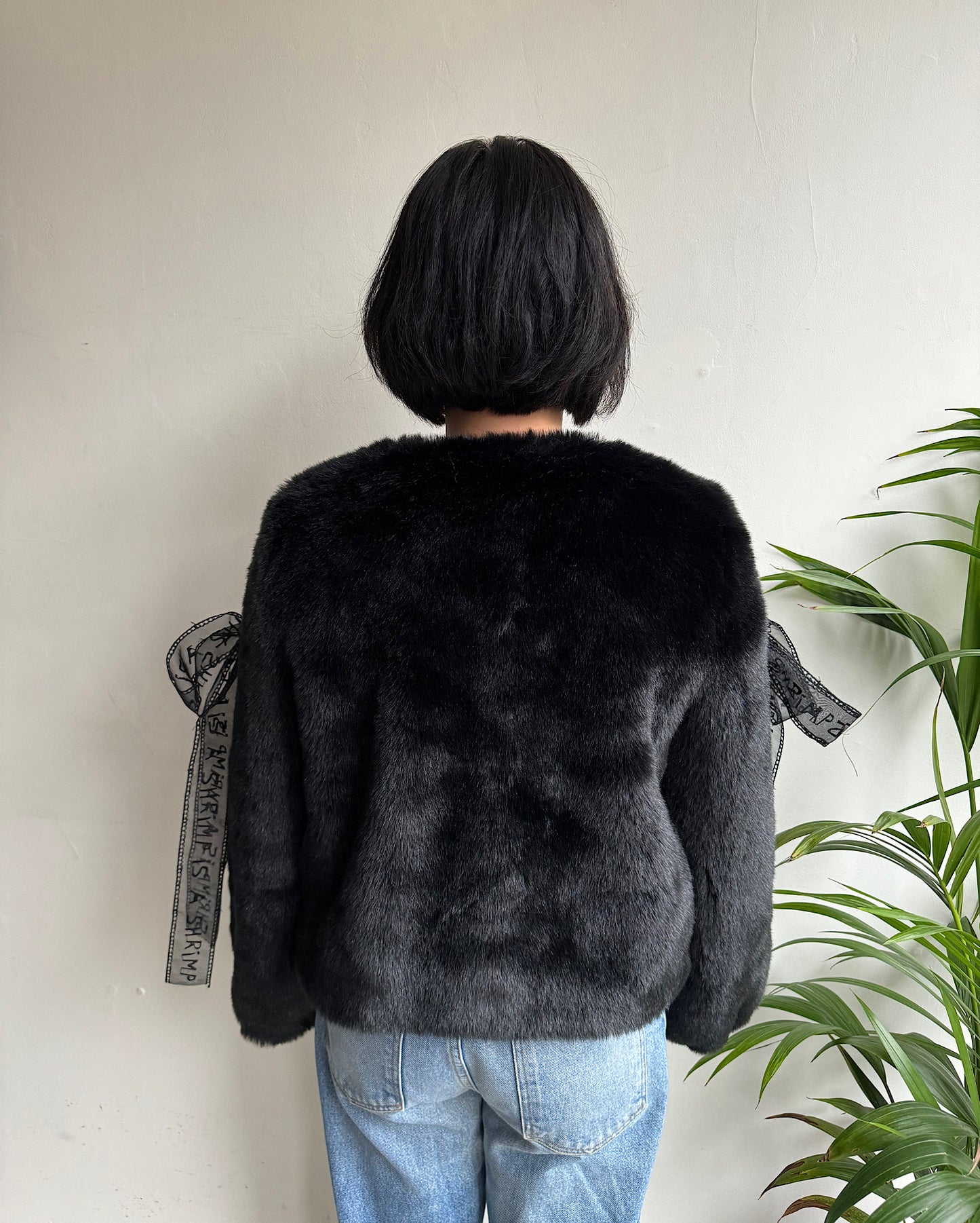 Black Faux Fur Coat ~ Size 10