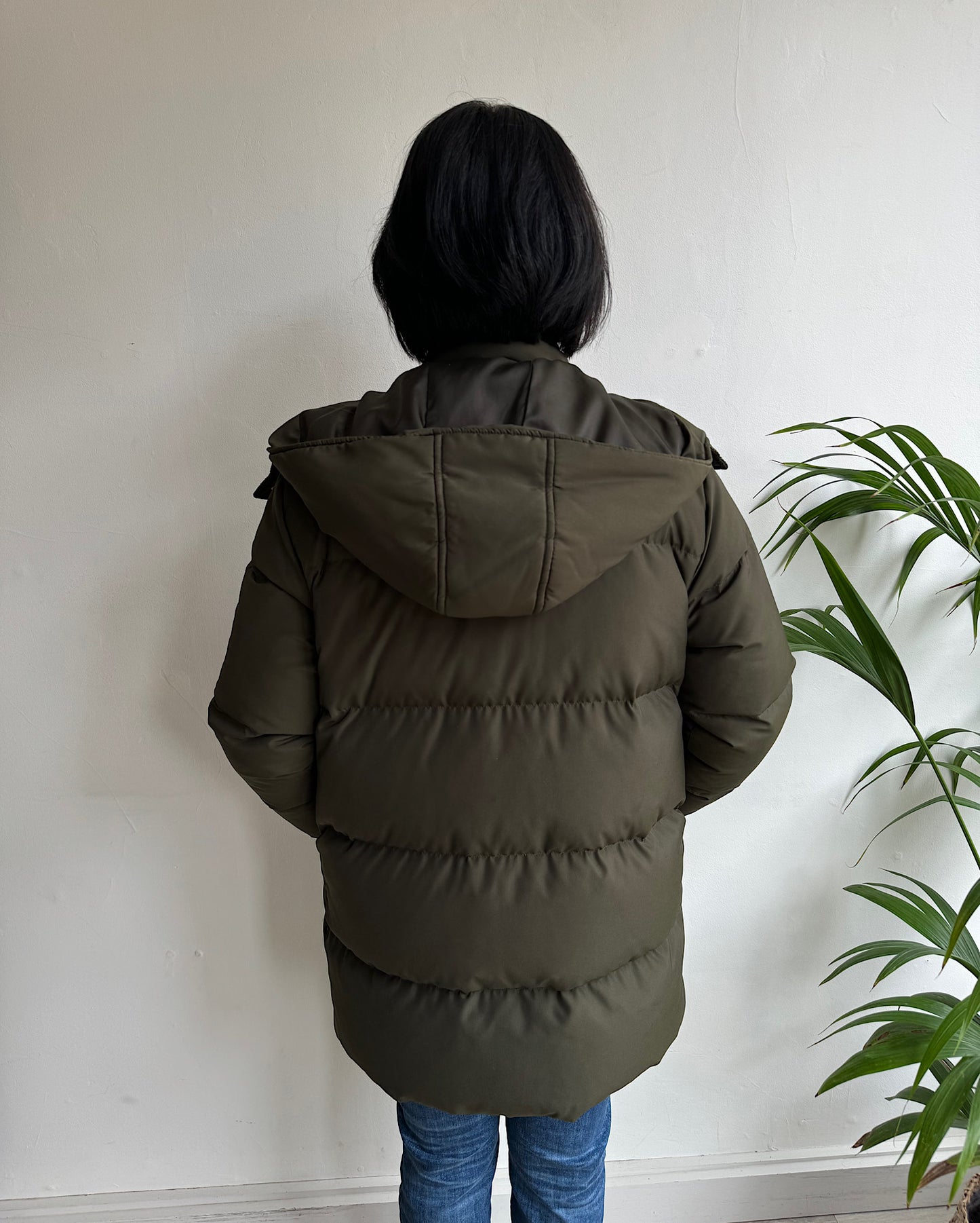 Khaki Puffer Coat ~ Size 8