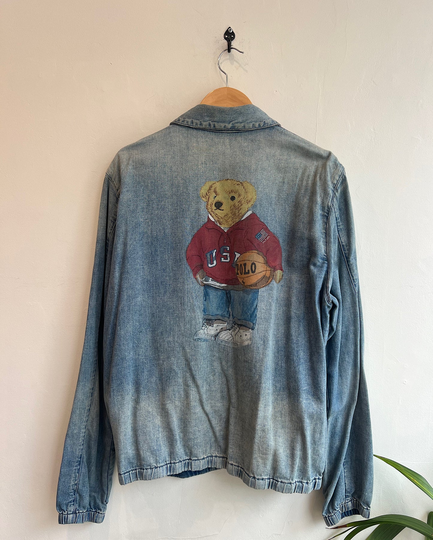 Denim ‘Polo Bear’ Jacket ~ Size L