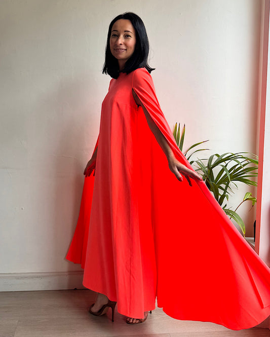 Bright Pink Cape Dress ~ Size 8