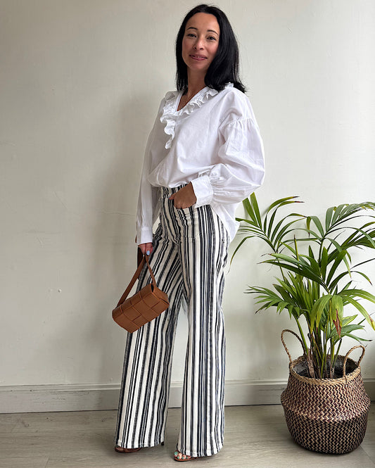 Striped Slim Palazzo Pants ~ Size 25/26