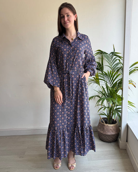 Patterned Maxi Dress ~ M