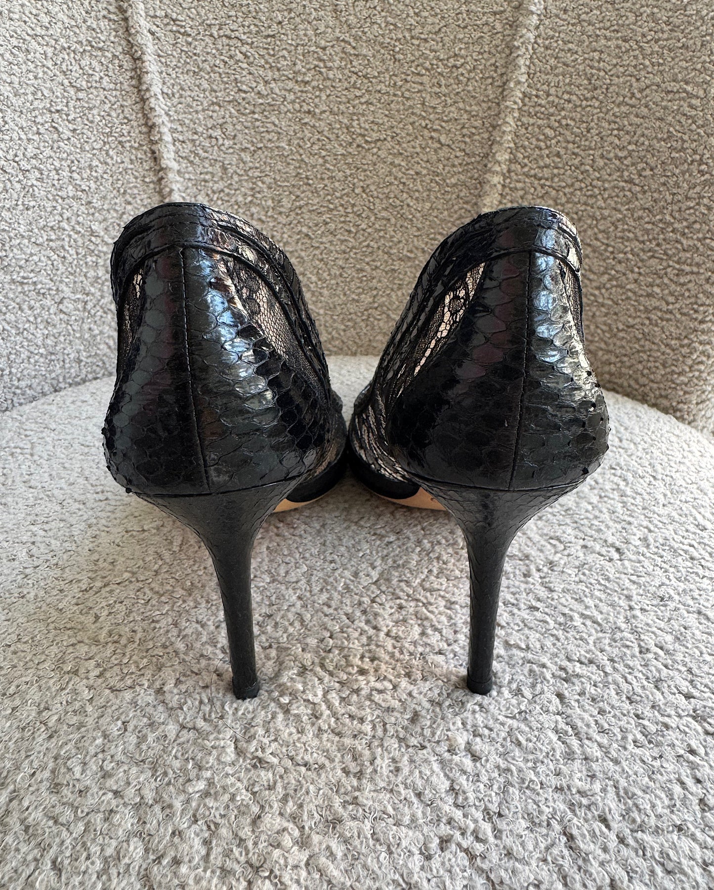 Snakeskin & Lace Heels ~ Size 7.5
