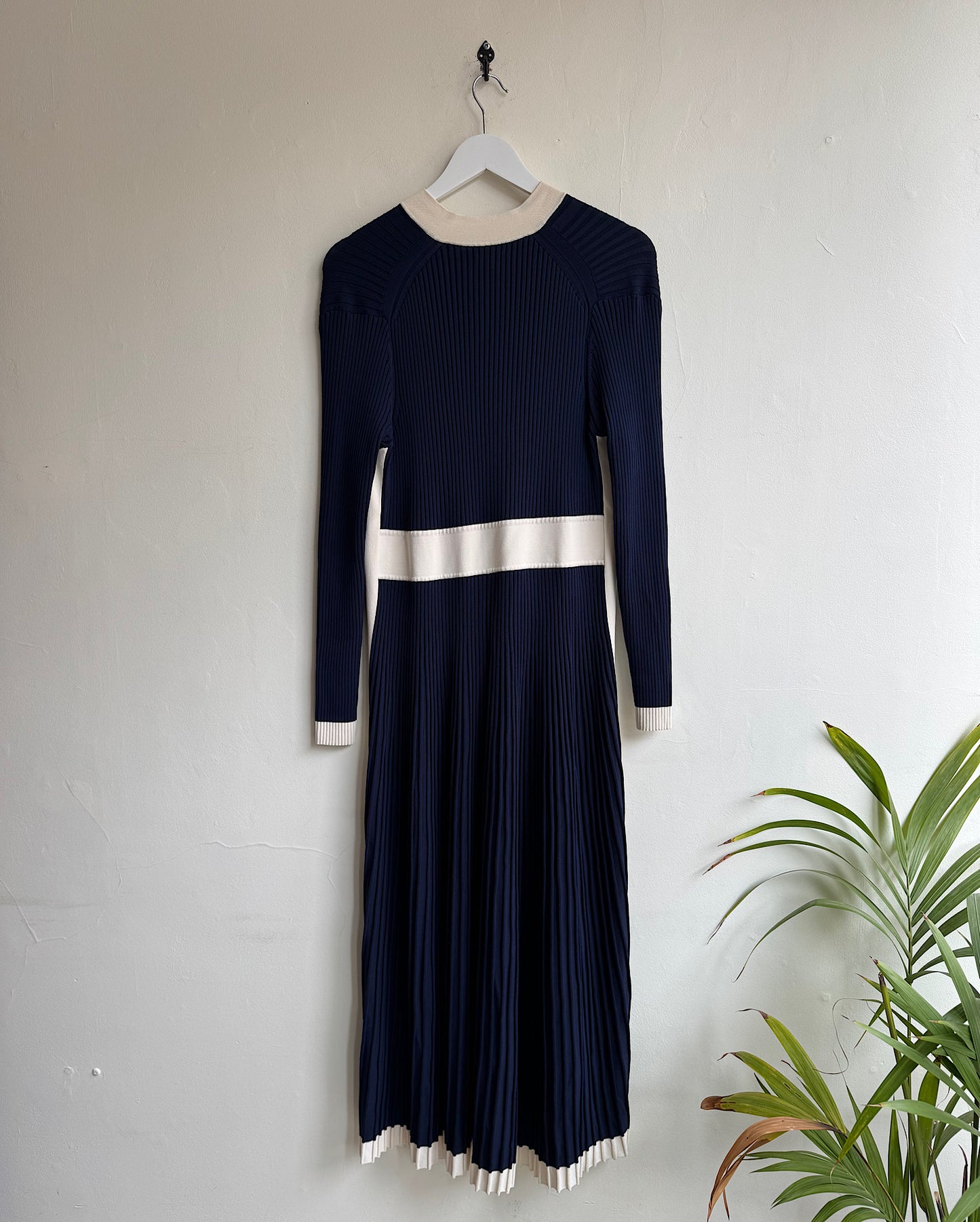 Navy Ribbed Dress ~ Size 16