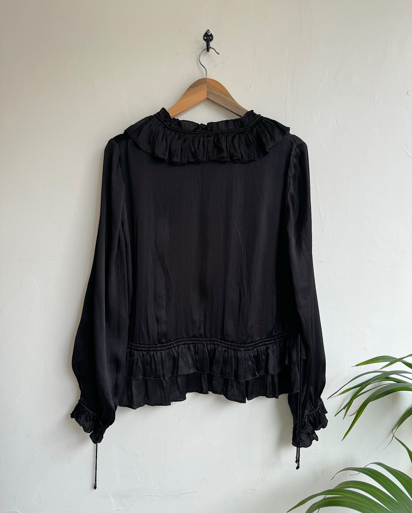Black Silk Blouse ~ Size 10