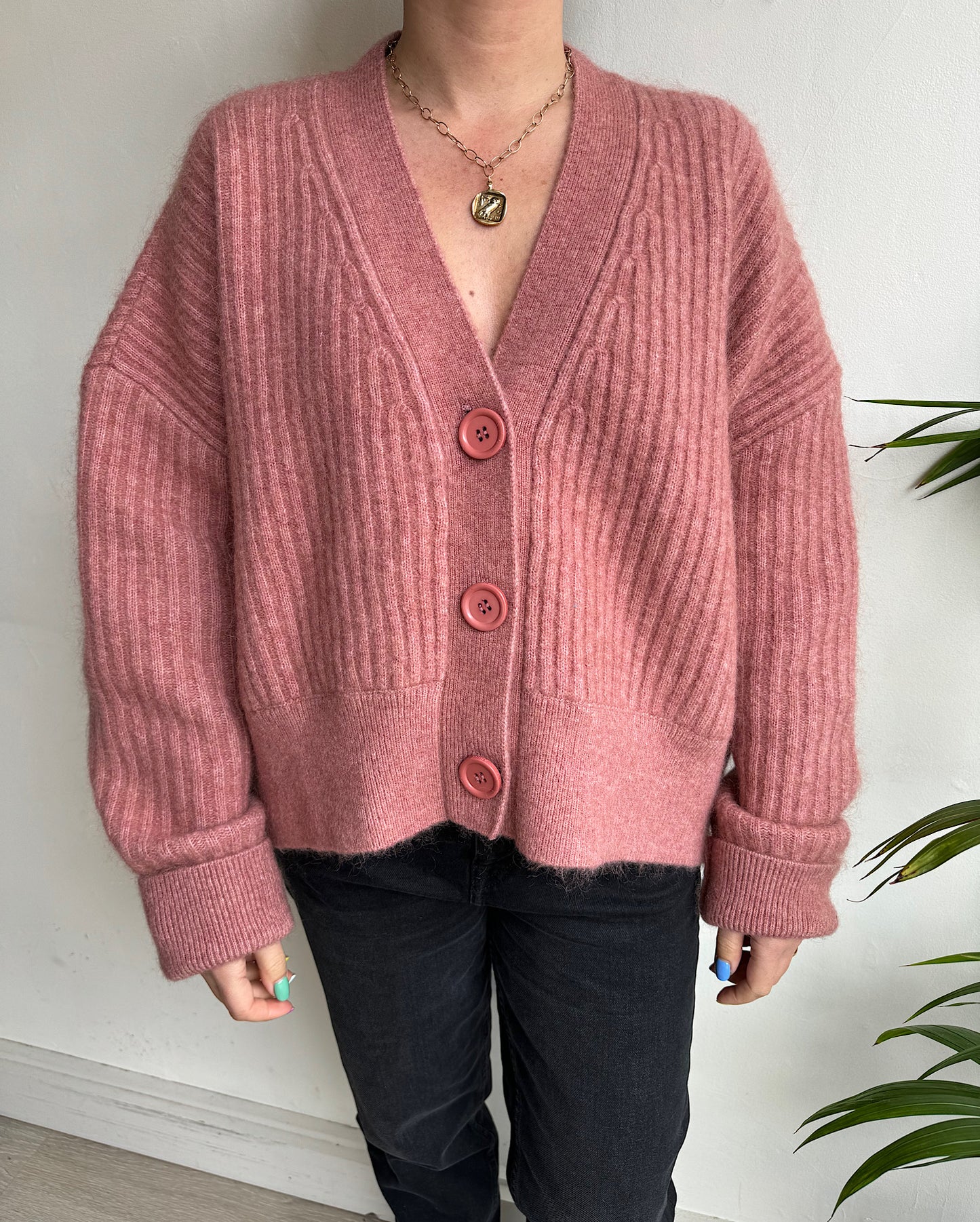 Pink Mohair Cardi ~ Size M