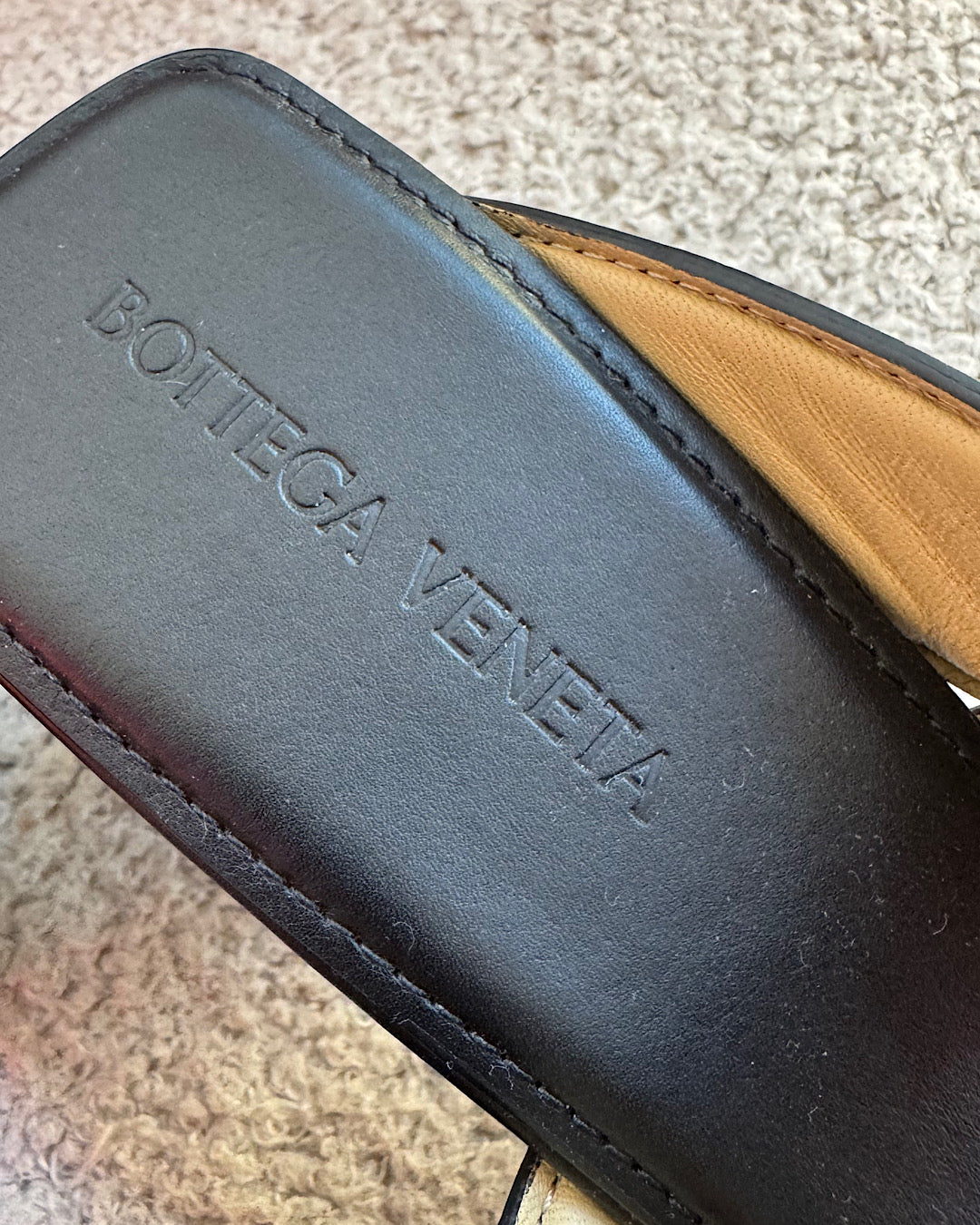 Bottega Veneta Black Leather Heeled Sandals ~ Size 5.5