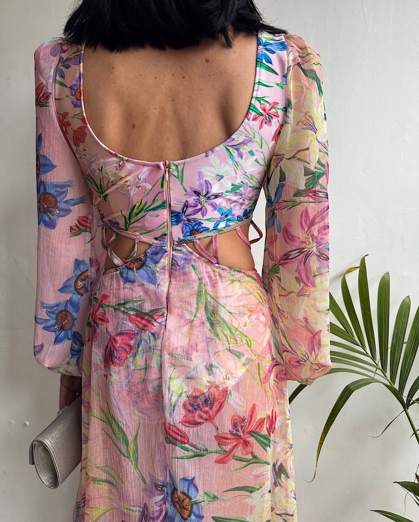 Floral Silk Dress ~ Size 8