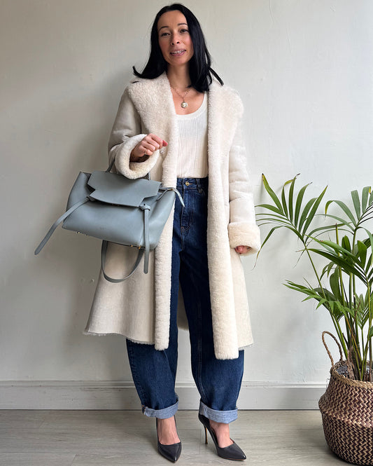 Cream Shearling Coat ~ Size 8/12