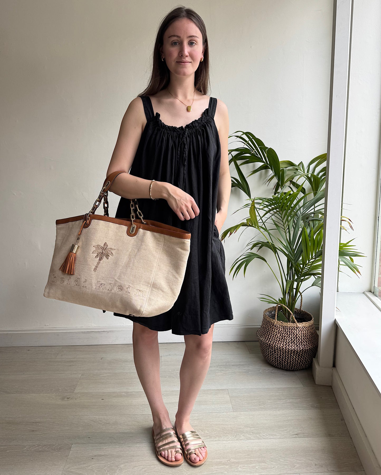 Black Linen Dress ~ Size S