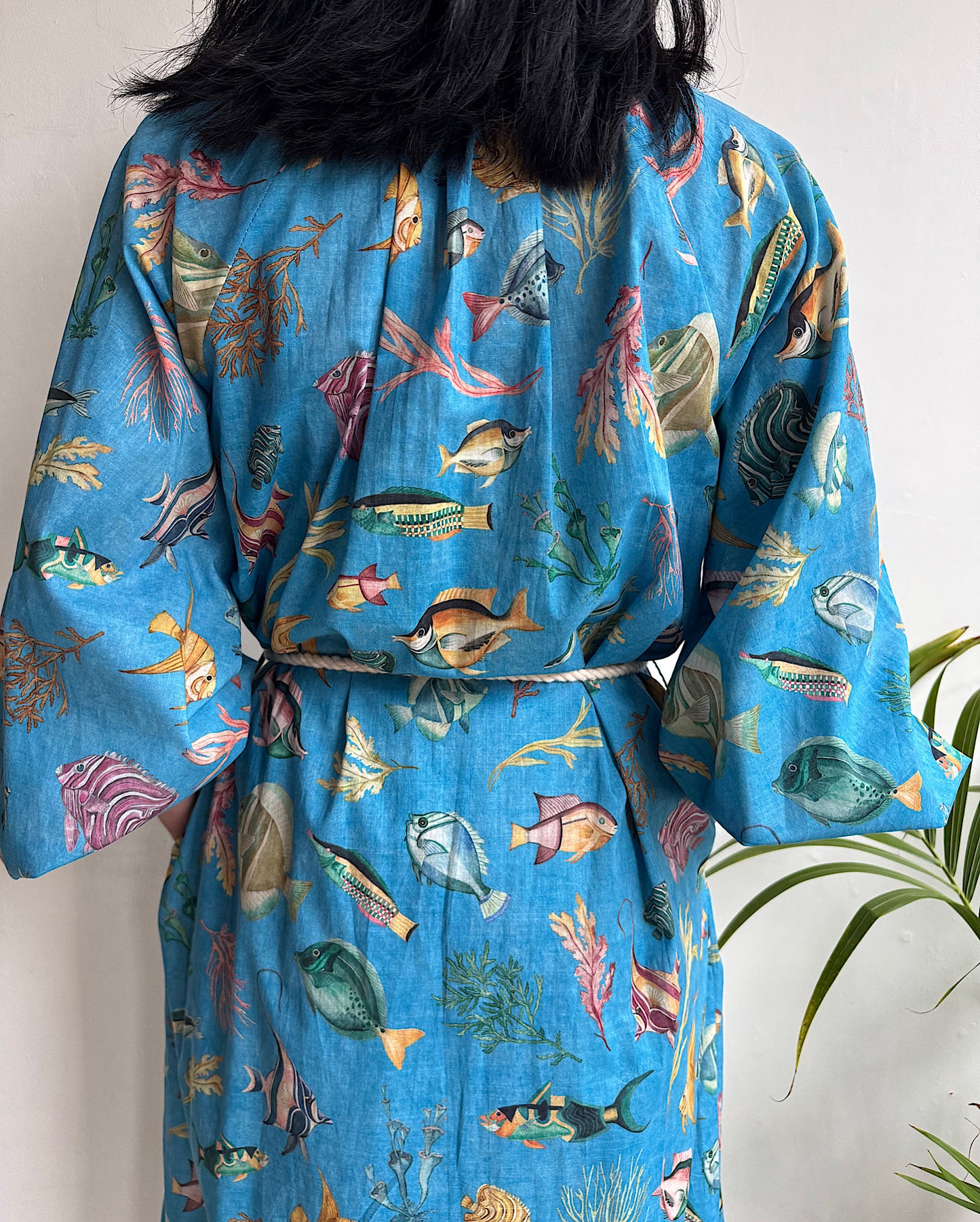 Fish Print Shirt Dress ~ Size 8