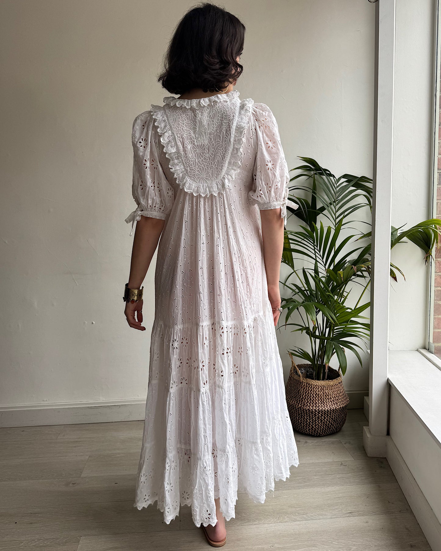 White Broderie Dress ~ Size M