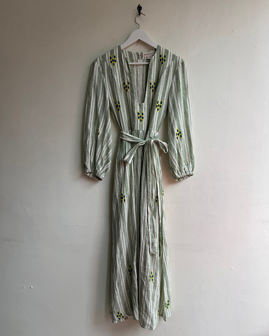 Patterned Linen Dress ~ Size M