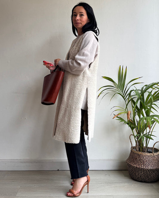 Cream Shearling Gilet ~ Size L