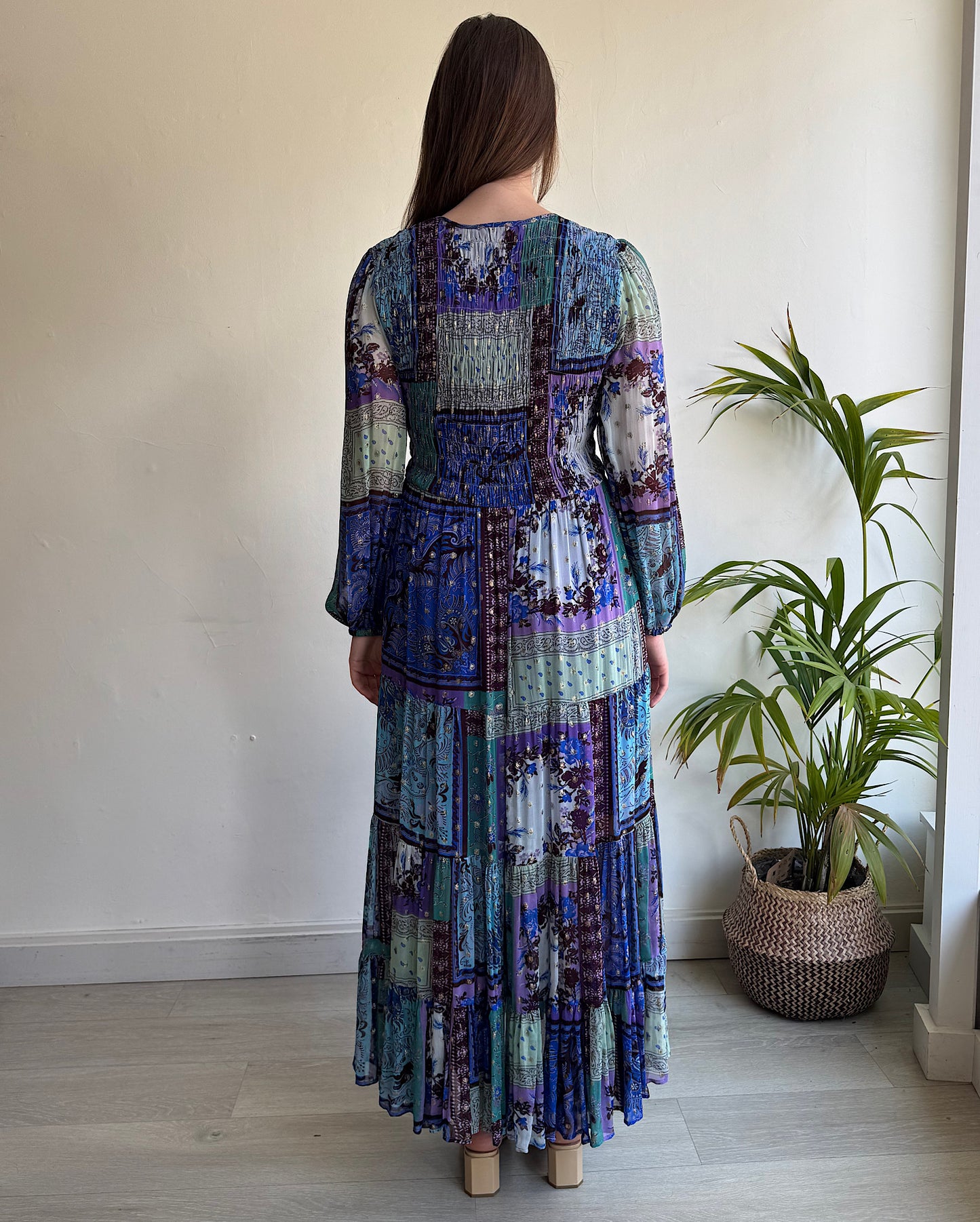 Patterned Lurex Dress ~ Size XS