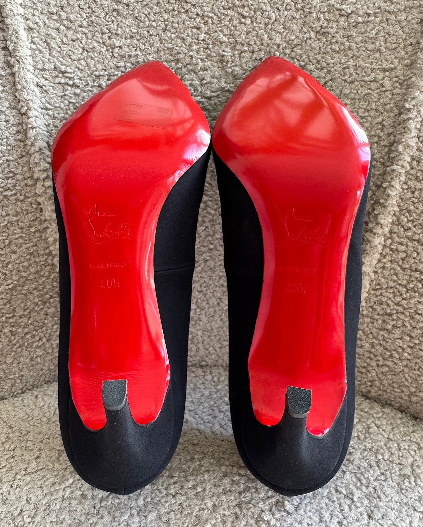 Black Satin Heels ~ Size 7.5