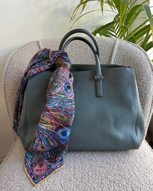 Teal Leather Tote