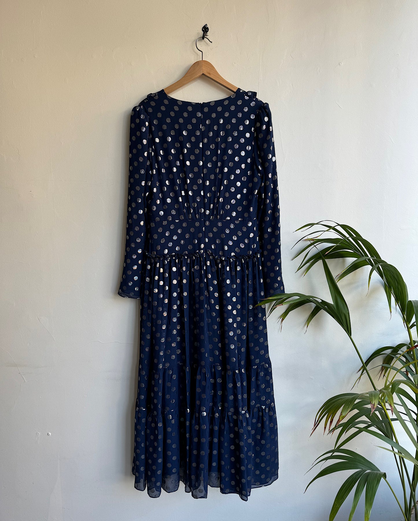 SALE Blue Silver Lurex Dress ~ Size 14