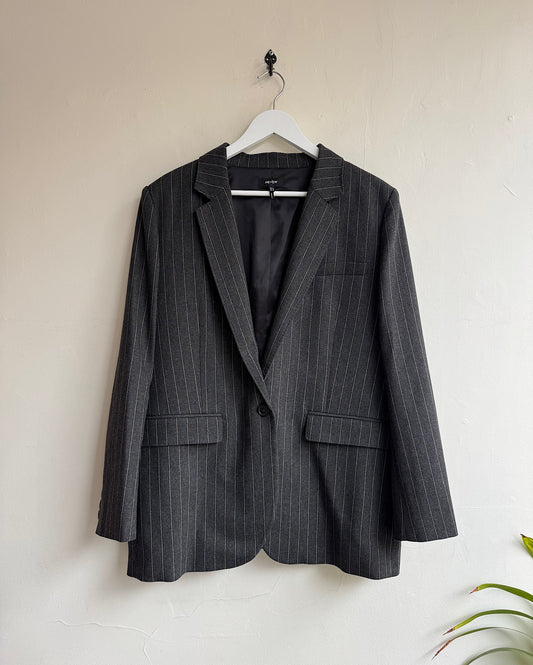 Charcoal Pinstripe Blazer ~ Size 16