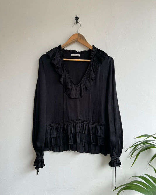 Black Silk Blouse ~ Size 10