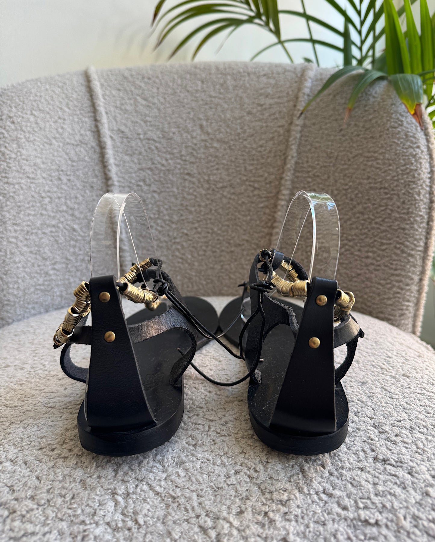 Black & Gold Sandals ~ Size 6