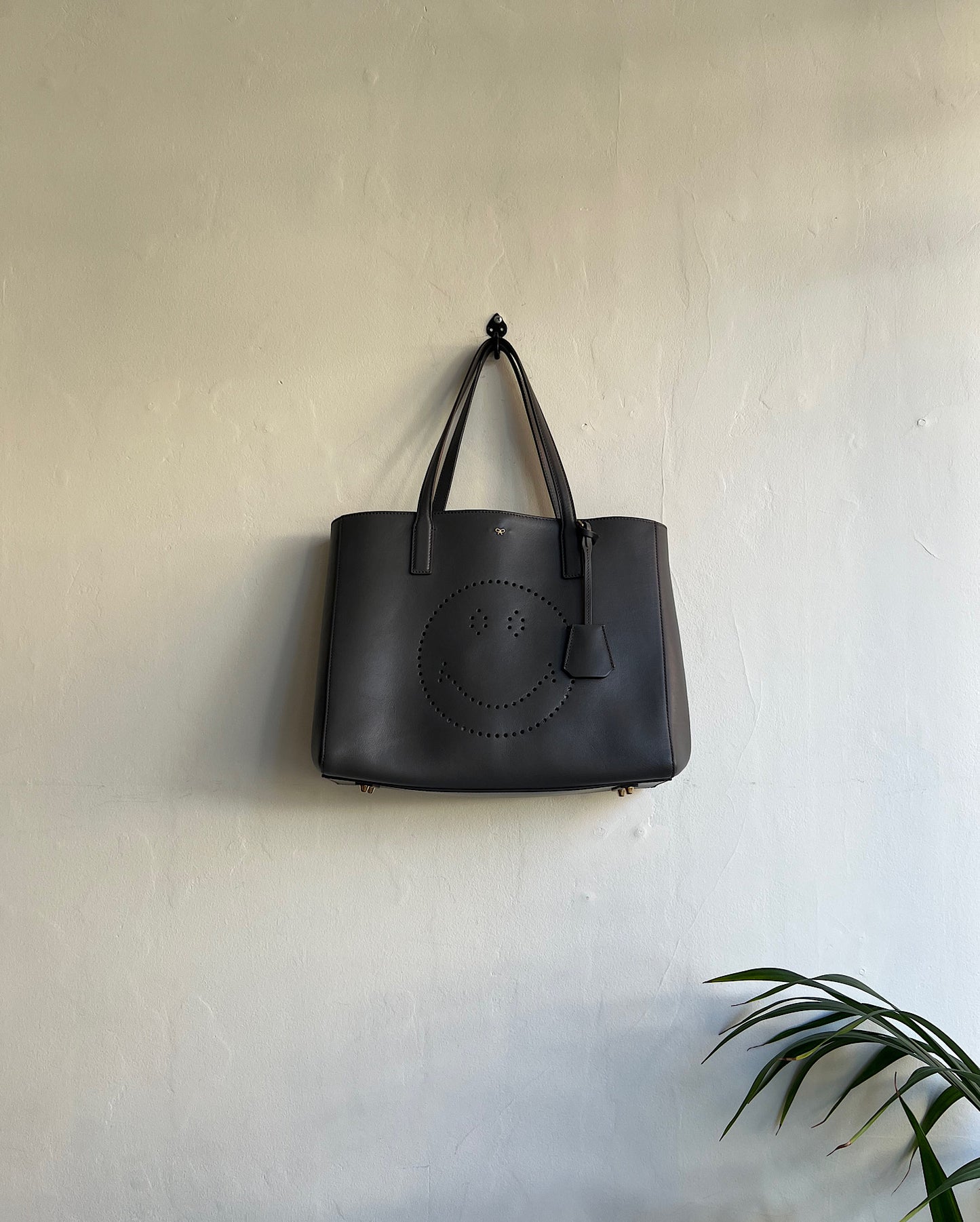 SALE - Grey Leather Tote