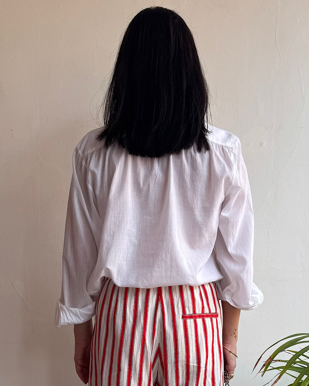 Aimé White Ruffle Benson Blouse ~ Size 10