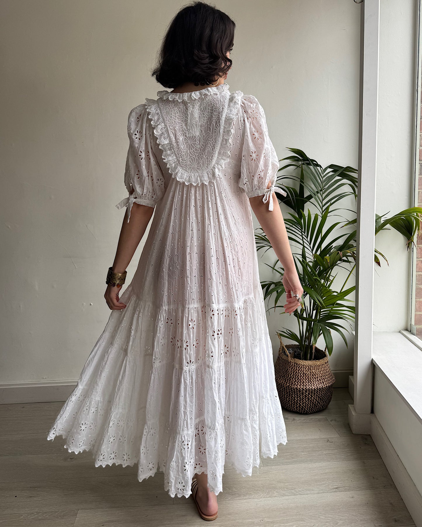 White Broderie Dress ~ Size M