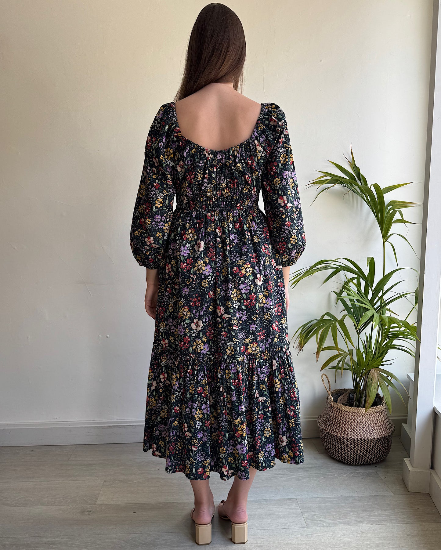 Navy Floral Dress ~ Size XS