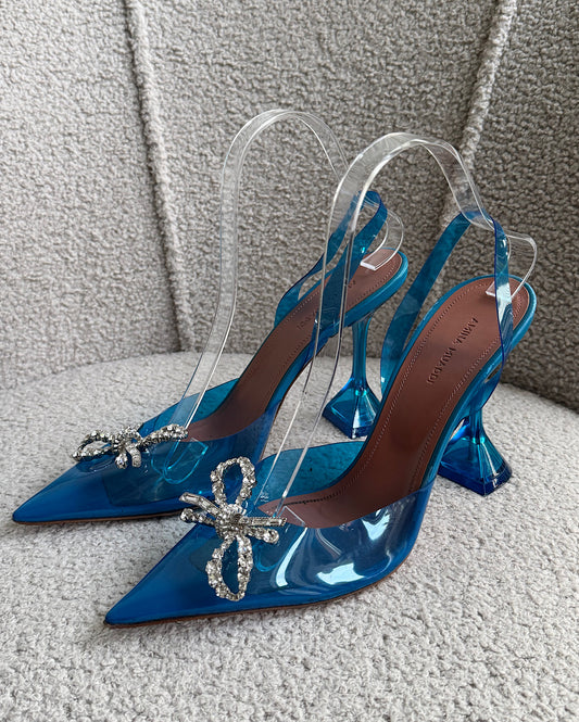 Blue Rosie Glass Slingbacks ~ Size 6.5