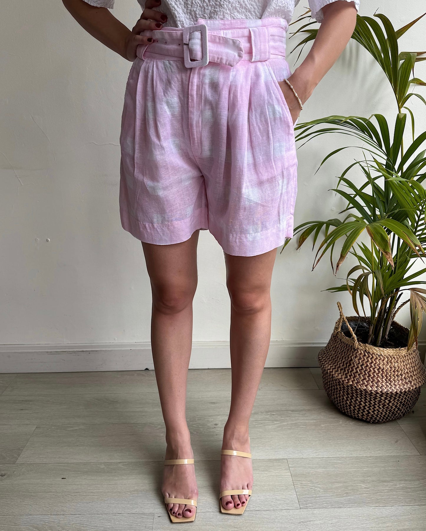 Pink Check Shorts ~ Size S