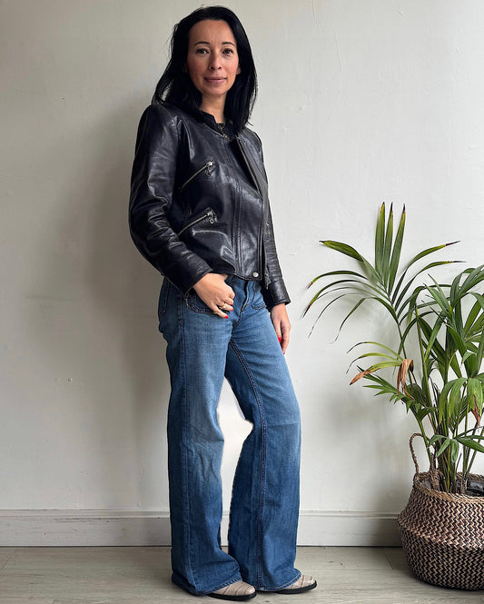 Black Leather Jacket ~ Size 10