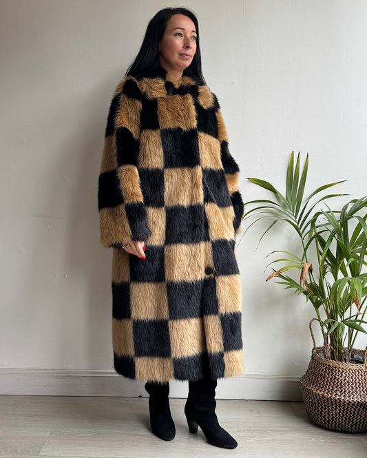 Faux Fur Coat ~ Size 8