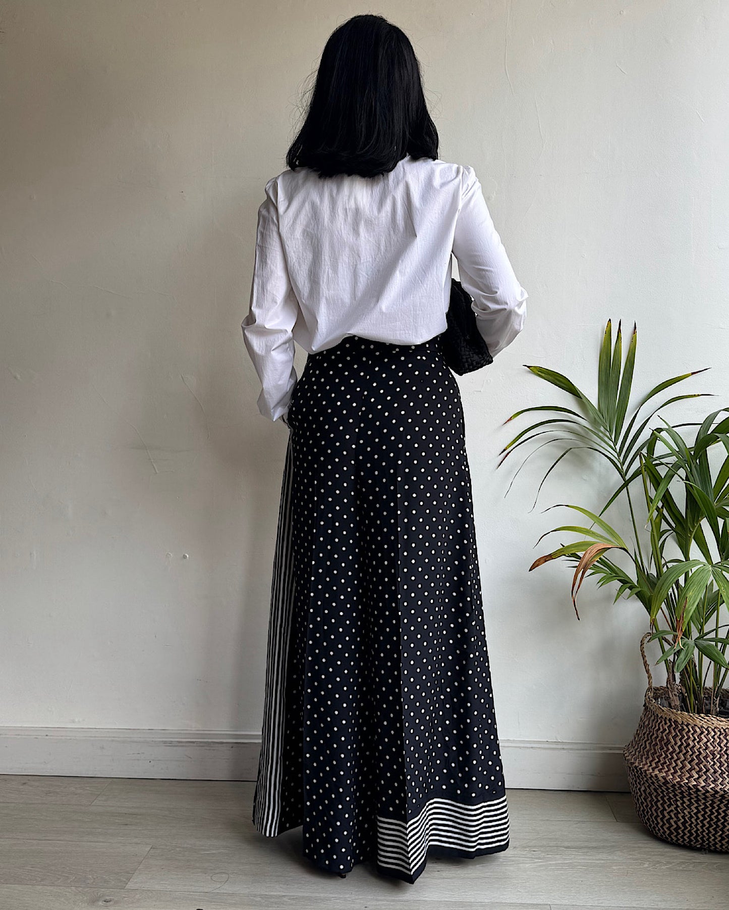 Monochrome Silk Trousers ~ Size 8/10