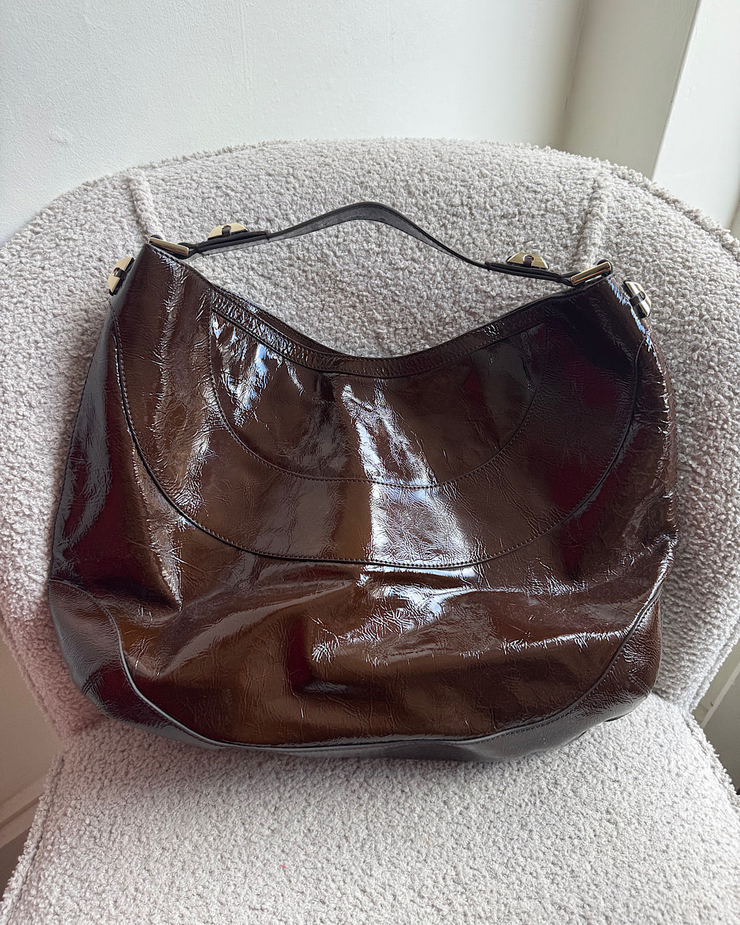 Anya Hindmarch Brown Patent Bag