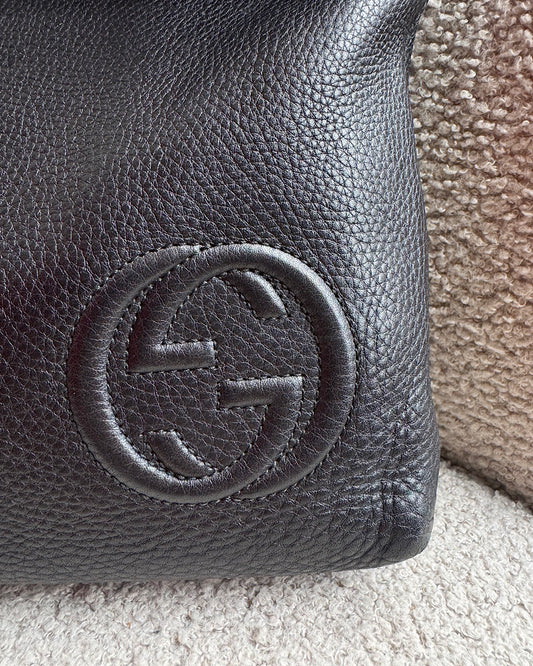 Gucci Black Leather Unisex Crossbody