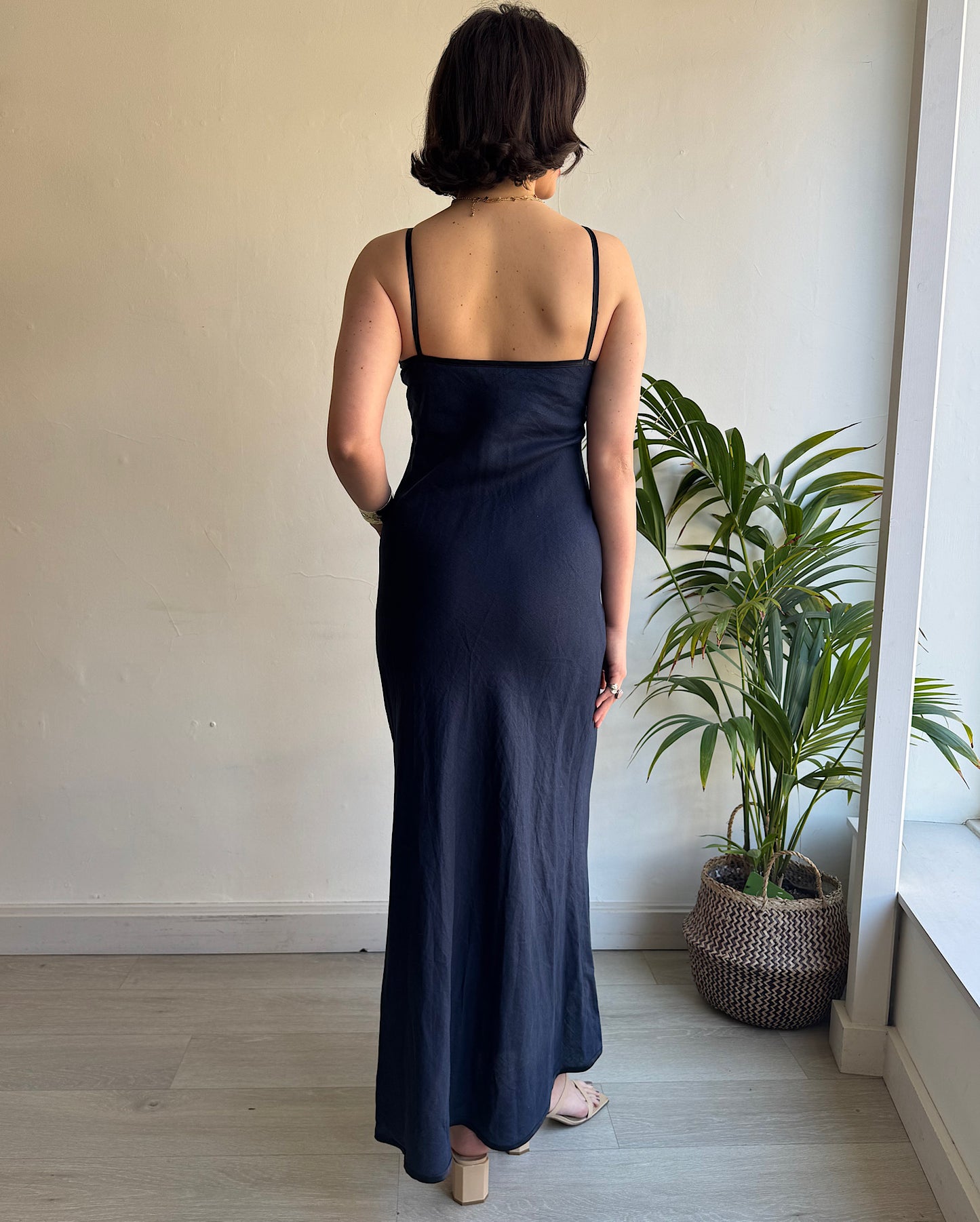 Navy Slip Dress ~ Size M