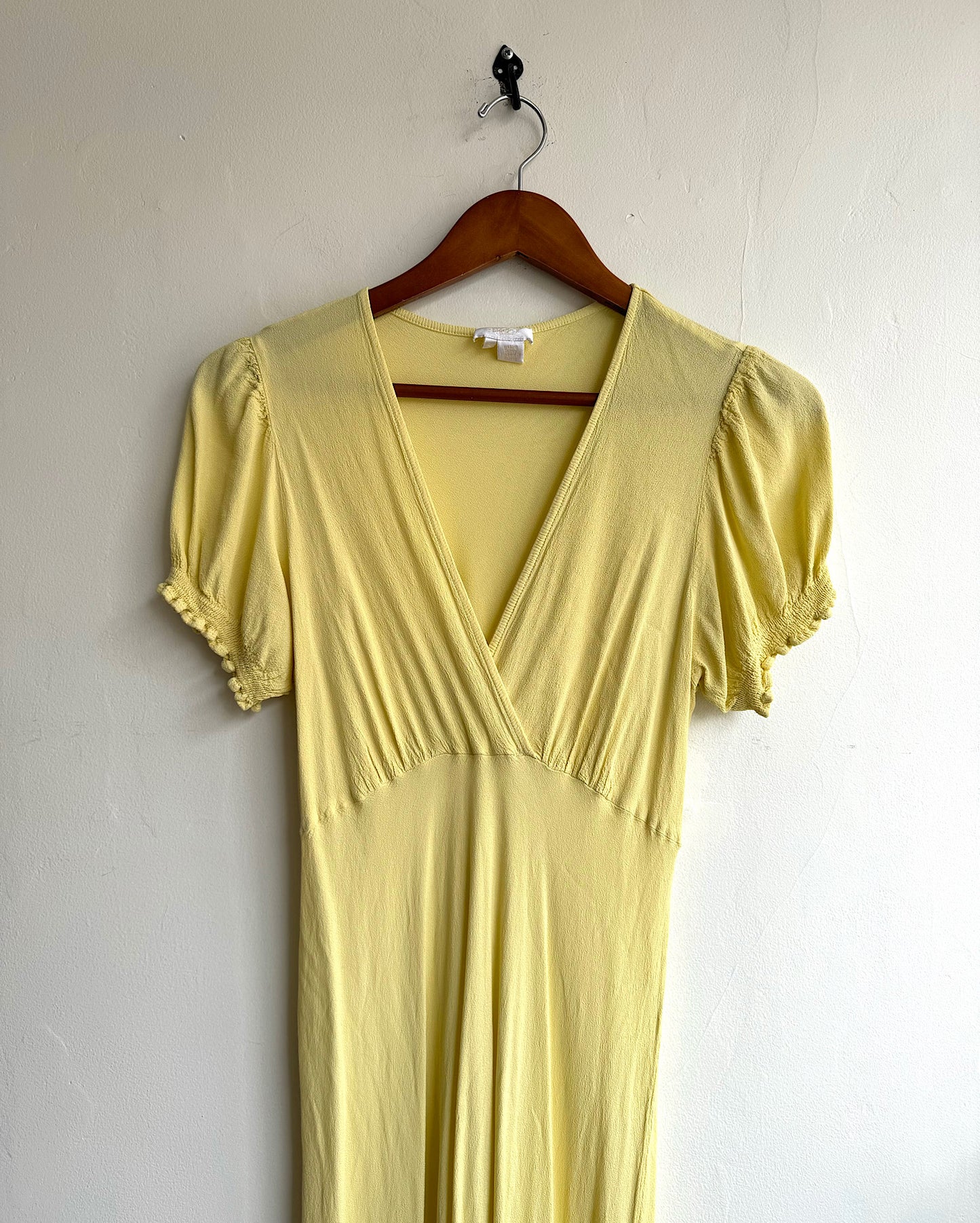 Yellow Bias Cut Dress ~ Size M