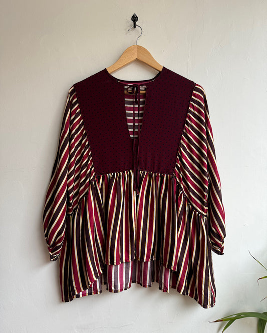 SALE Striped Silk Top ~ Oversized S