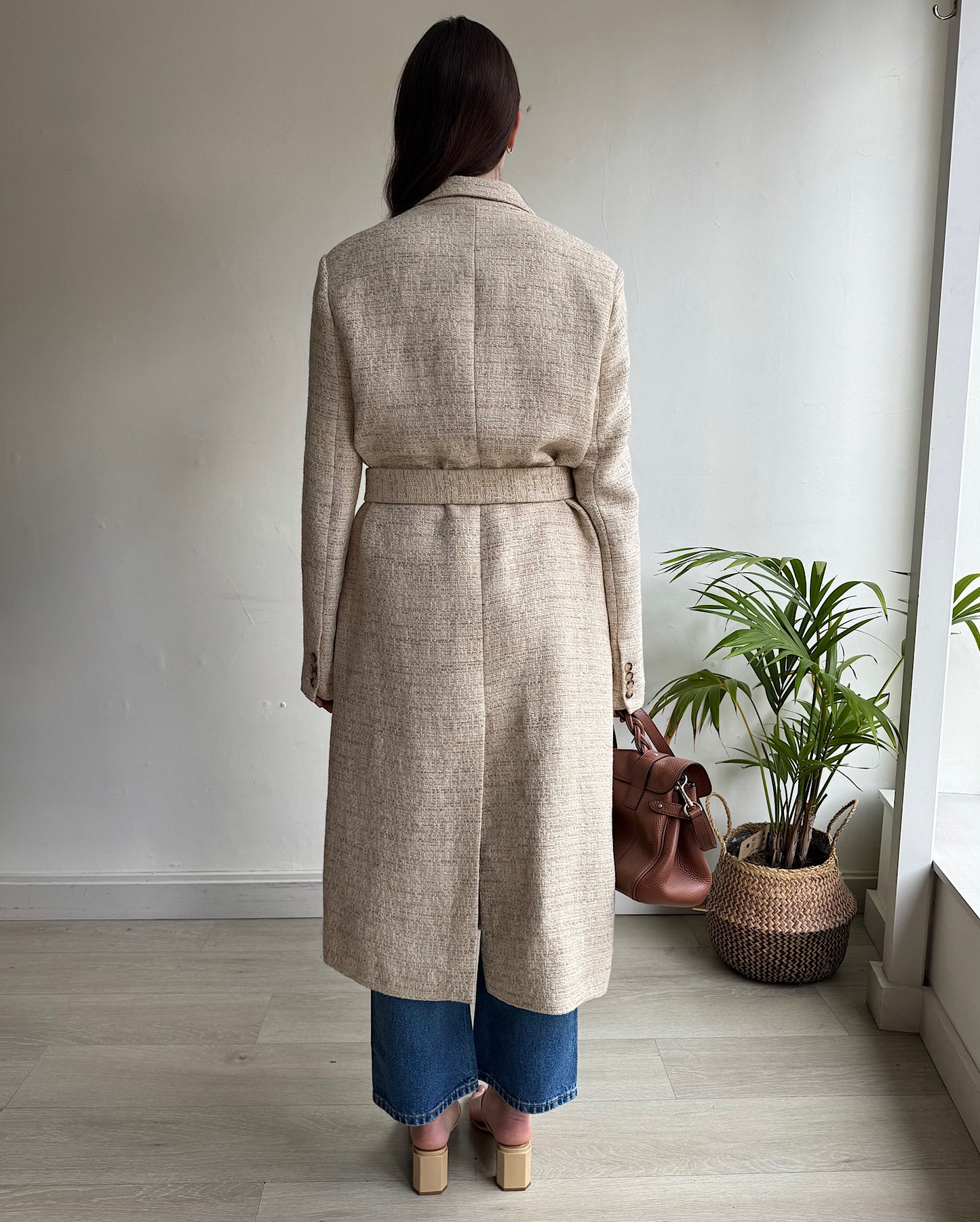 Cream Double Breasted Coat ~ Size 8-10
