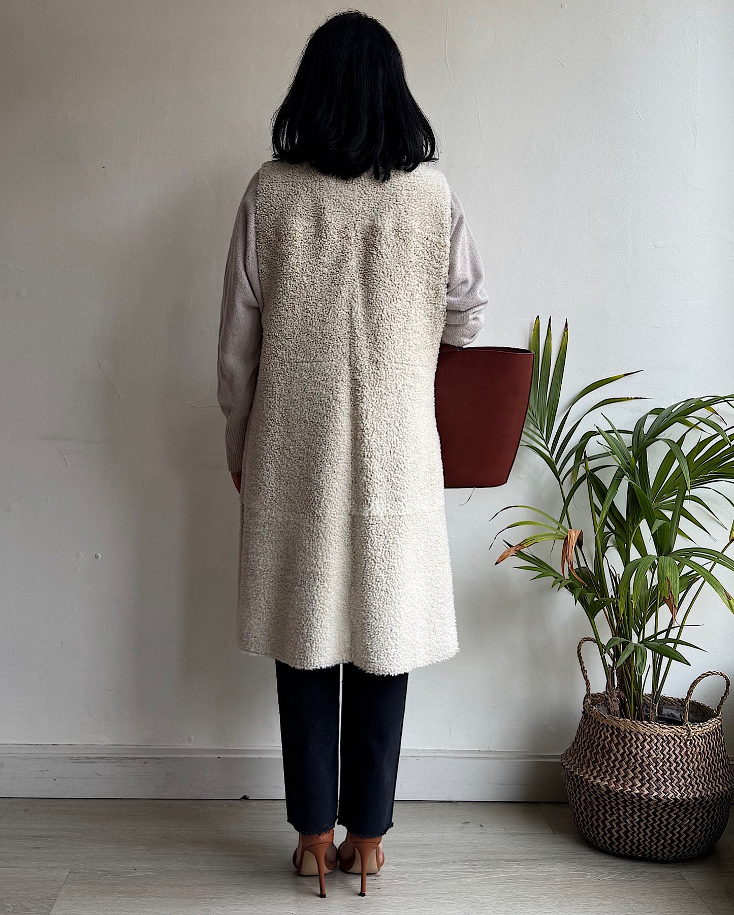 Cream Shearling Gilet ~ Size L