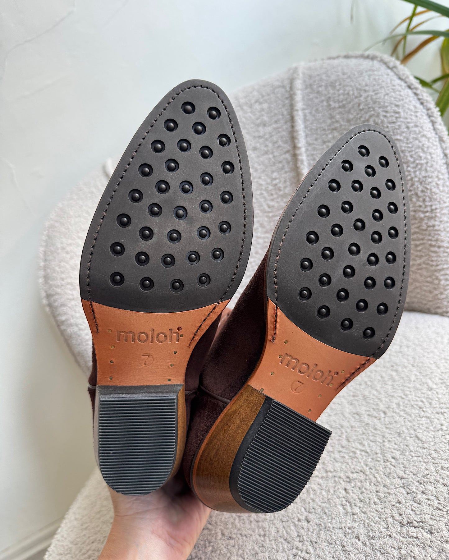 Brown Suede Cowboy Boots ~ Size 4