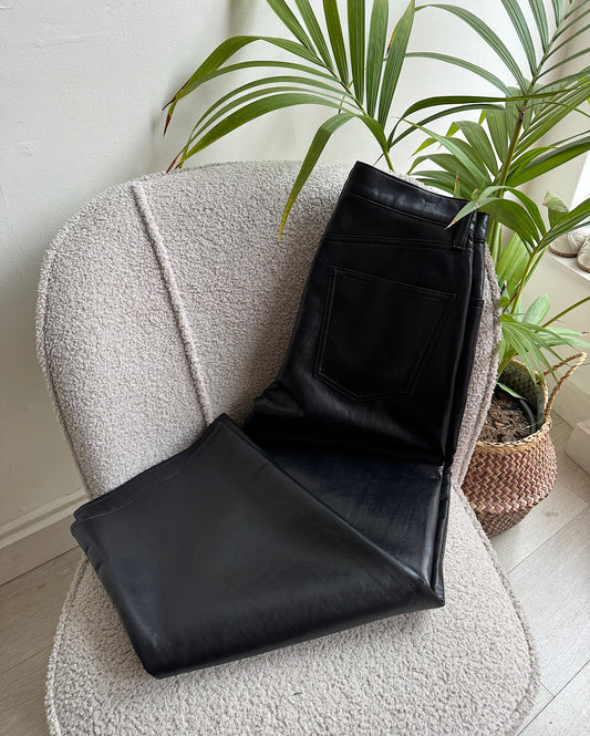 Black Leather REN Jeans ~ Size 27