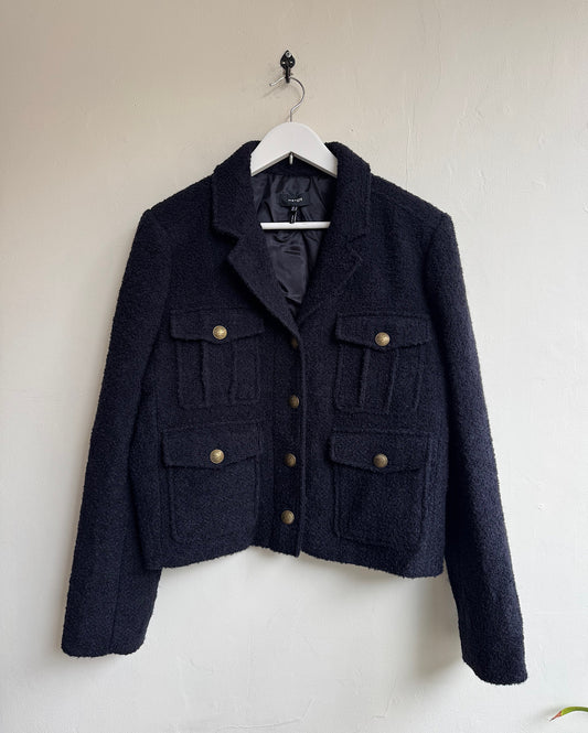 Navy Boucle Jacket ~ Size 16