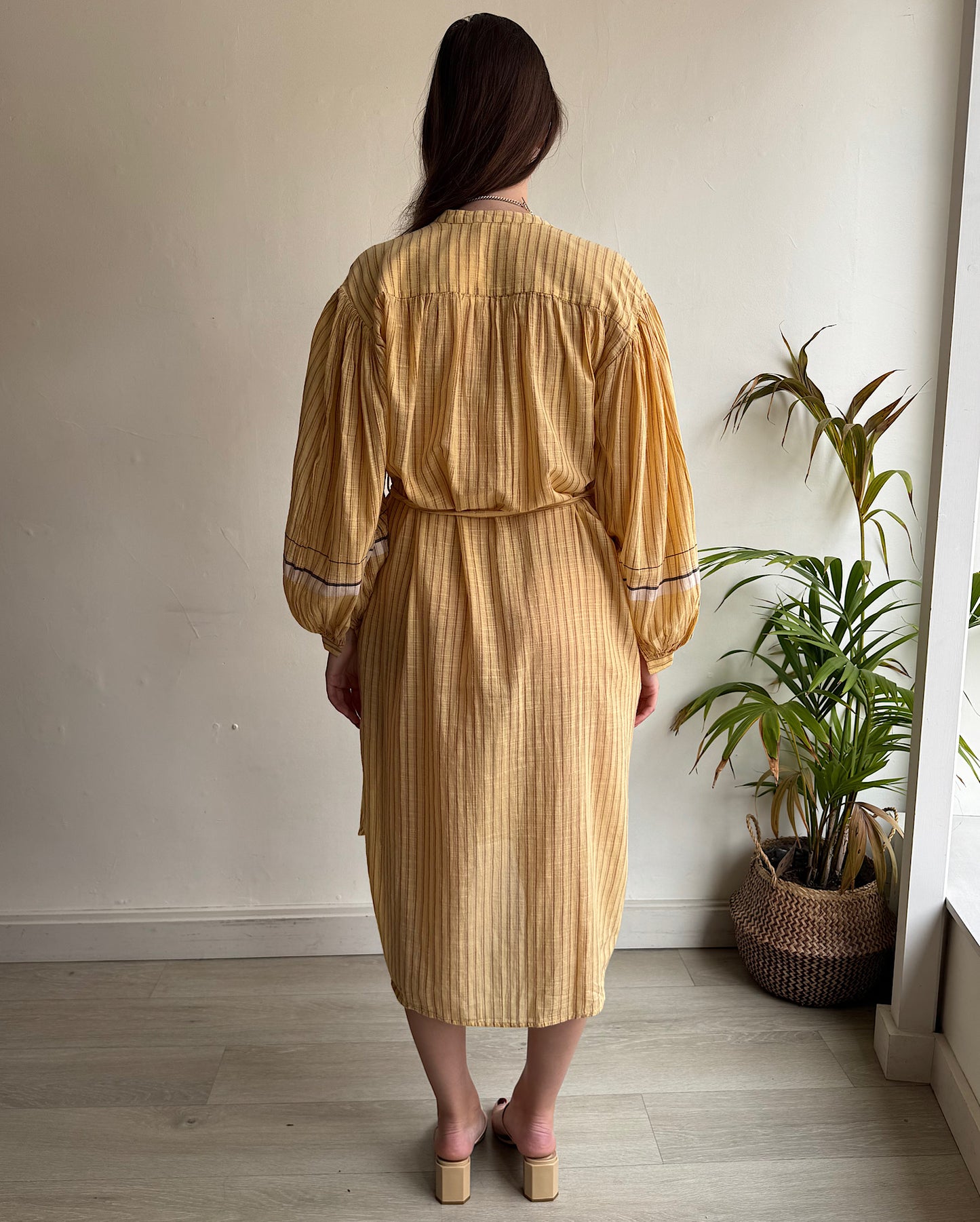 Yellow Stripe Dress ~ Size 8-12