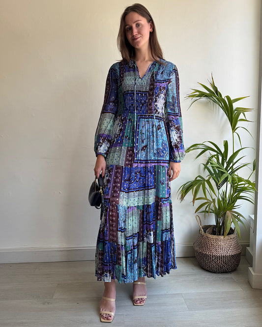 Patterned Lurex Dress ~ Size XS