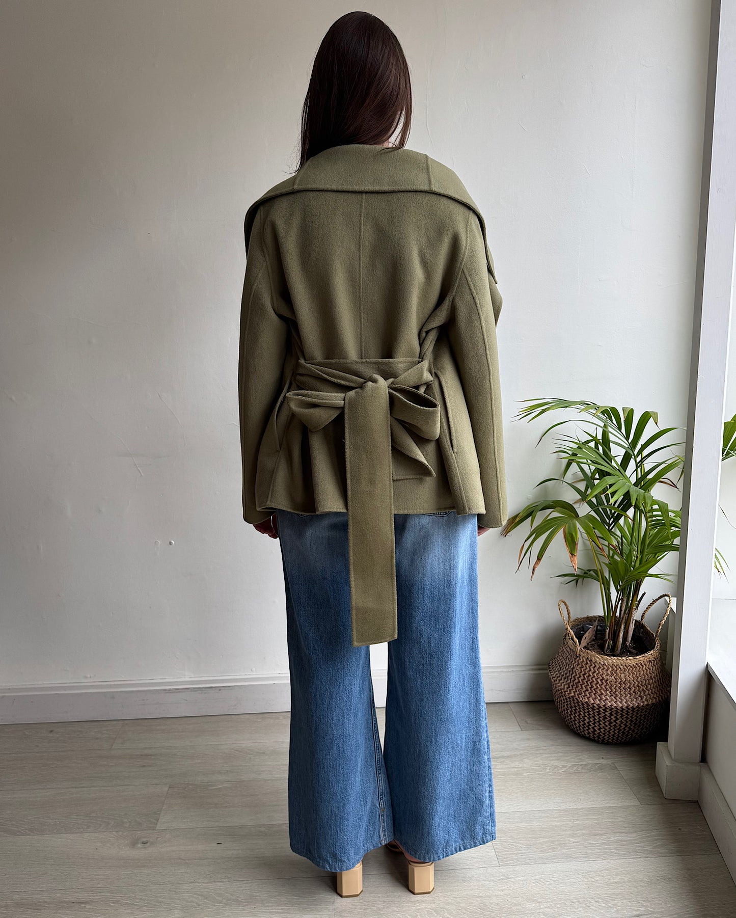 Green Wool Cashmere Coat ~ Size 8/10