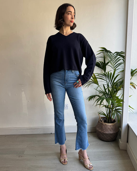 Navy V-Neck Jumper ~ Size 12