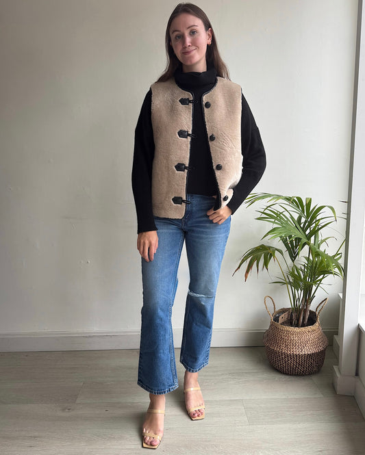 Faux Shearling Gilet ~ M